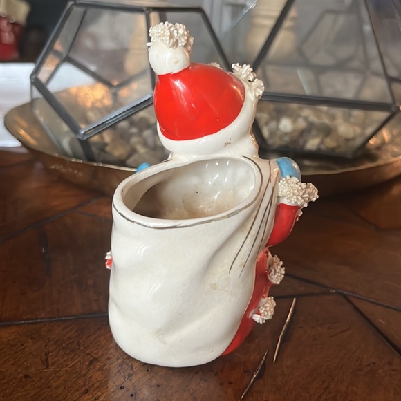 Vintage Irving W Rice spaghetti Santa planter as is 1950s Christmas I rice - Picture 3 of 6
